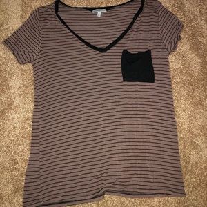 Flowing brown striped tee